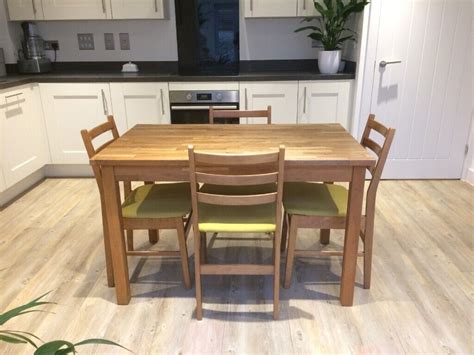 IKEA Ekensberg Solid Oak 4 Person Dining Table and 4 shaker style solid wooden chairs | in Bath ...