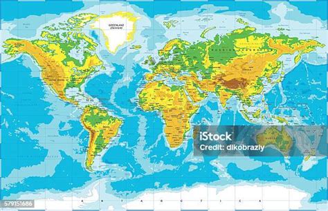 Peta Dunia Fisik Ilustrasi Stok - Unduh Gambar Sekarang - Peta topografi - Peta, Selandia Baru ...