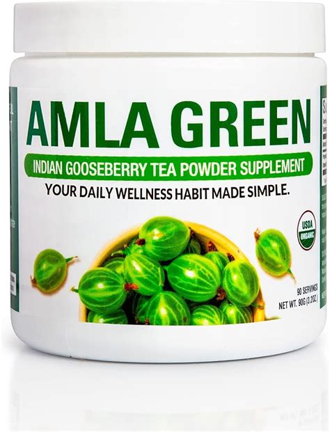 Amazon.com: Amla Green Tea Superfood Powder Supplement, Daily Greens Antioxidant Blend with ...