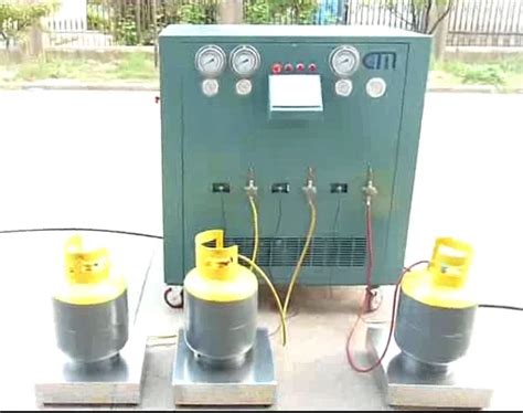 Three Stations R22 / R134a Refrigerant Charging Filling Machine For Iso ...