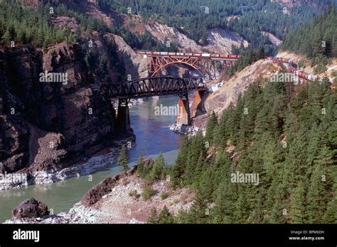 Fraser Canyon, Fraser River, BC, British Columbia, Canada - Train Stock ...