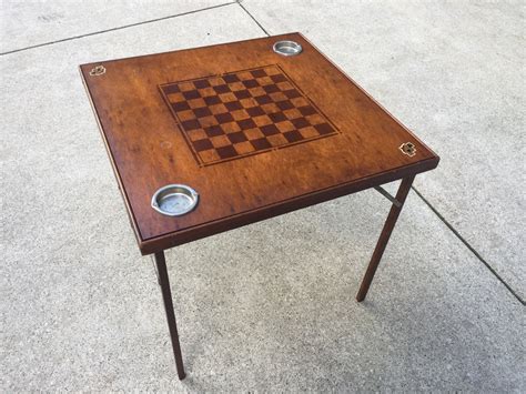 Vintage Chess Checkers Cards Poker Cocktail Game Board Folding Table Circa 1930 -- Antique Price ...