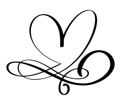 Swirly Open Heart SVG