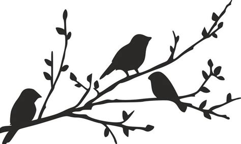 Birds on Branch silhouette stencil dxf File Free Download - 3axis.co ...