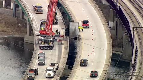 Indiana Toll Road semi truck crash today: UPS truck dangles from I-90, catches fire near Calumet ...