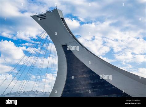 Inclined tower of Montreal Olympic Stadium; Montreal, Quebec, Canada ...