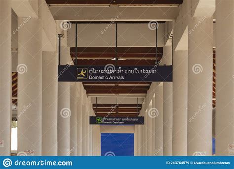 Information Signs for Travelers in Wattay International Airport, Laos ...