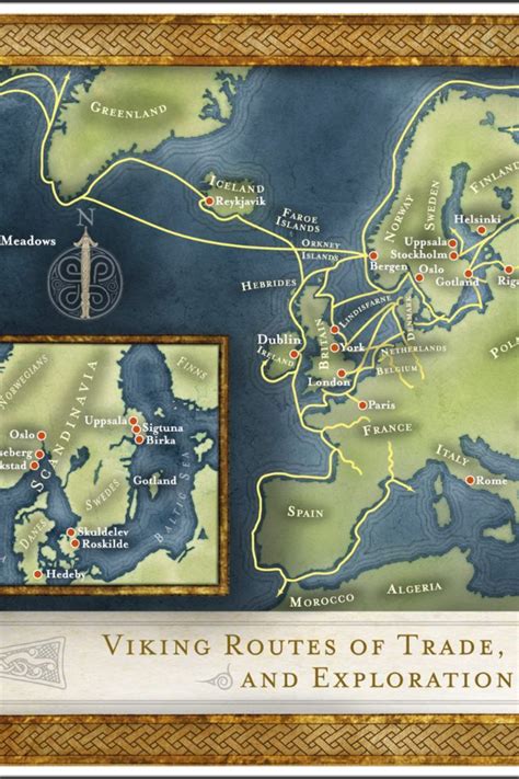 Viking Routes of Trade and Exploration Map by Anú Design (www.anu-design.com) in 2022 ...