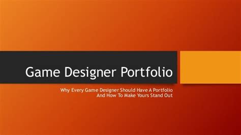 Game Designer Portfolio: Why Every Game Designer Should Have One And…