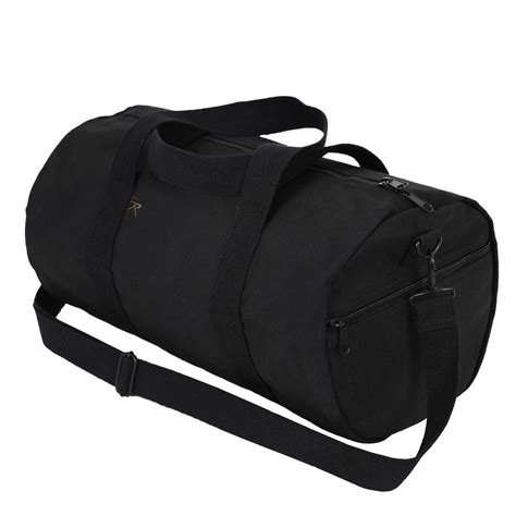 19-Inch Black Canvas Military Duffle Bag