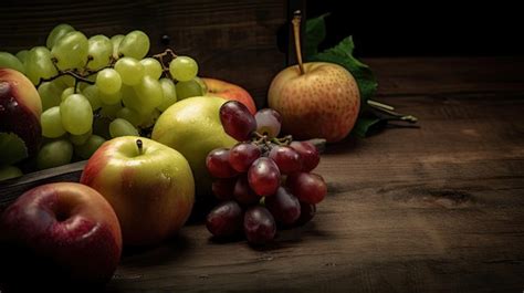 Premium Photo | A bunch of grapes on a table