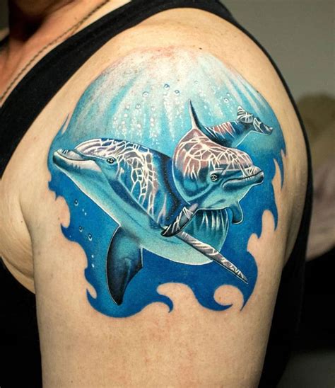 Dolphin Shoulder Piece https://tattoo-ideas.com/dolphin-shoulder-piece/ | Dolphins tattoo ...