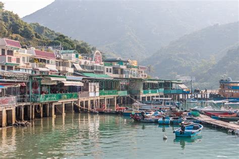 2-1-2022, Hong Kong: Boats and Restaurants in Sok Kwu Wan. Famous Vaction Location in Lamma ...