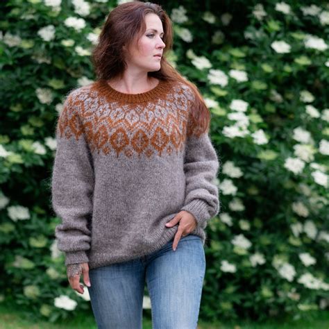 Icelandic wool sweater, nordic sweater, hand knit wool sweater, womens ...