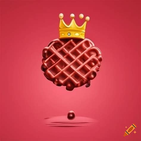 Minimalistic red waffle with crown logo