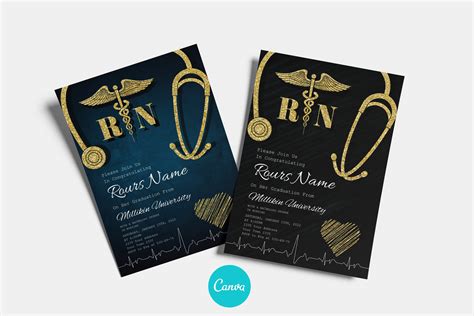 Nurse Graduation Invitation Printable Rn Invitation Nursing Grad Party Invite Licensed Nurse ...