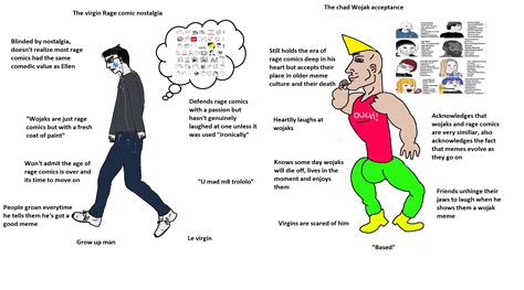 The virgin Rage comic nostalgic vs the chad Wojak appreciator : r ...