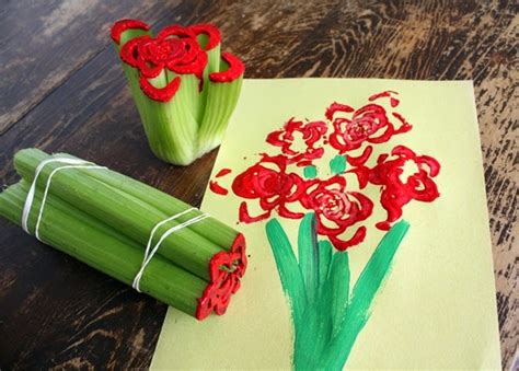 Craft of the Day: Celery Flower Printing