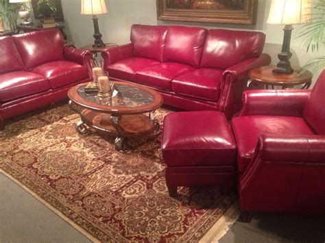 Love this! #red #leather #couch #hpmkt | Interior design, Home decor ...