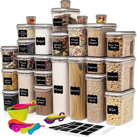 Shazo LARGEST Set of 52 Pc Food Storage Containers (26 Container Set) Airtight Dry Food Space ...