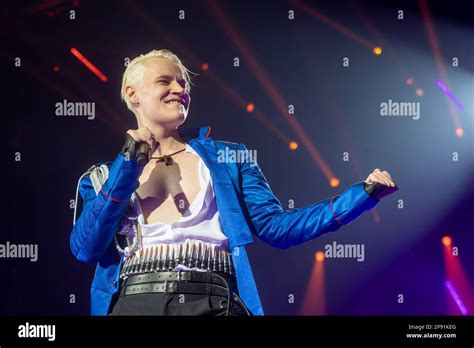 'Moscow. Singer SHAMAN (Yaroslav Dronov) performs at a solo concert at Crocus City Hall Stock ...