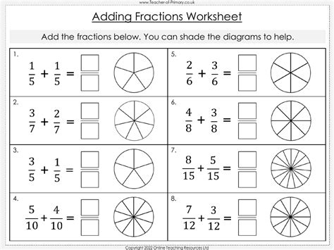 Free adding fractions worksheet 3rd grade, Download Free adding ...