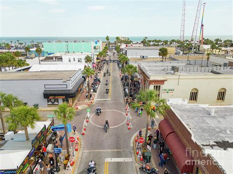 Aerial photo Motorcycles in Daytona Beach during 2023 Bike Week Photograph by Felix Mizioznikov ...