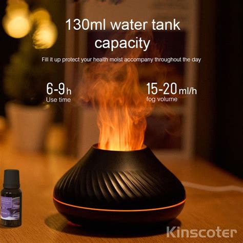 Kinscoter Volcanic Aroma Diffuser Can Add Essential Oil USB Portable 130ml Mini Air Humidifier ...