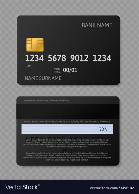 Black credit card realistic credit debit cards Vector Image