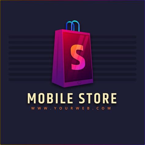 Premium Vector | Mobile store logo design