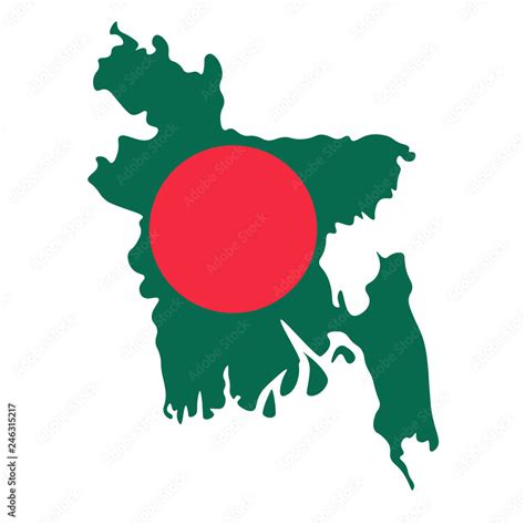 map of Bangladesh - flag Stock Vector | Adobe Stock