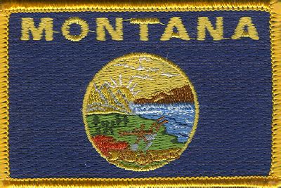 High Quality 3.5 x 2.5 Inch Rectangle Montana Flag Embroidered Cloth ...