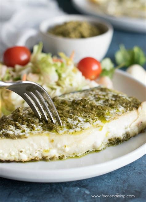 Pesto Grilled Alaska Halibut Steak Recipe - Fearless Dining