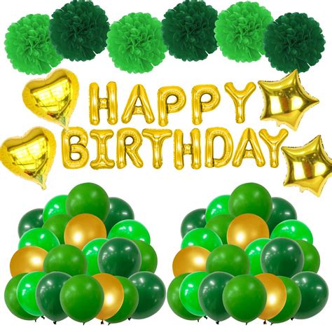 Buy Green Balloons,Green Birthday Party Decorations Happy Birthday ...