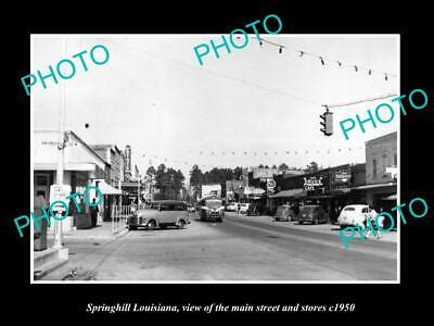 OLD 6 X 4 HISTORIC PHOTO OF SPRINGHILL LOUISIANA, THE MAIN ST & STORES ...