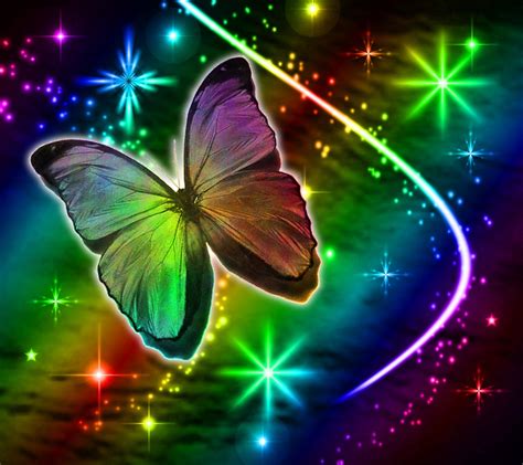 Rainbow Butterflies Background