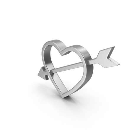 Silver Heart Arrow Symbol 3D Object 2298951439 | Shutterstock