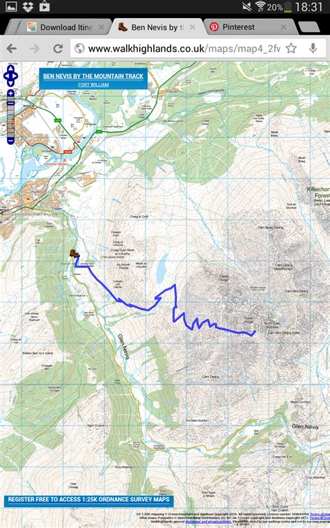 Map of ben nevis | Ben nevis, Scotland travel, Map