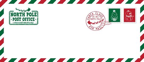 Downloadable Free Printable Santa Envelopes North Pole