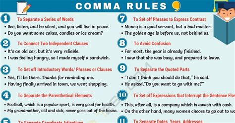 What is a comma? What is (,) called? Learn useful comma rules and how to use commas in English ...