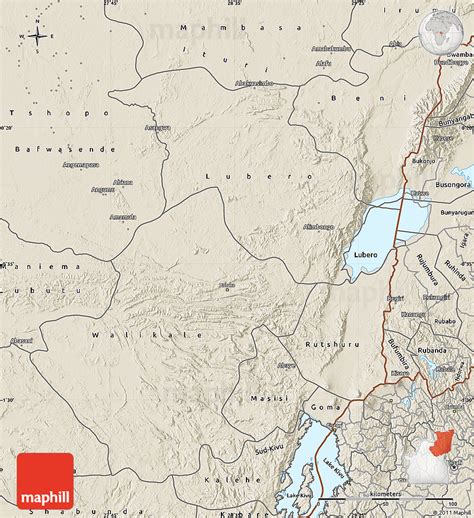 Shaded Relief Map of Nord-Kivu