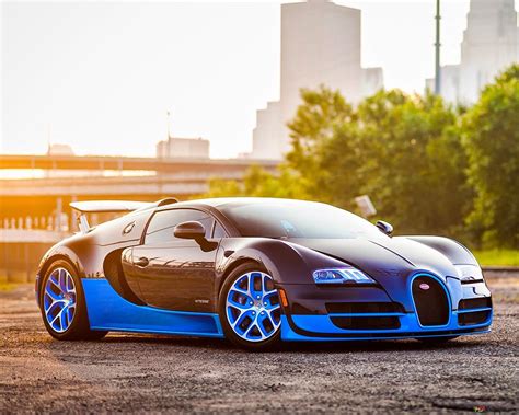 Vehicle Bugatti Veyron Darkblue and Blue HD wallpaper download