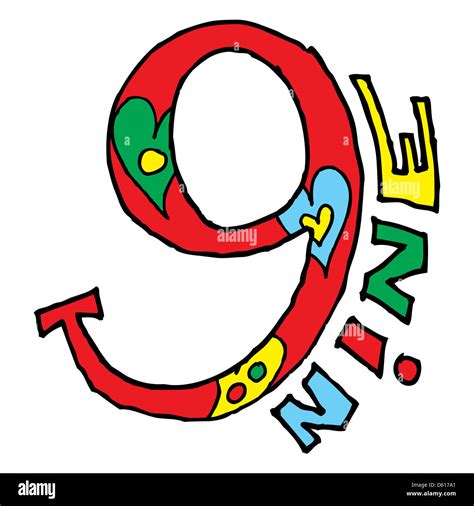 Childish graffiti numerals doodle number hi-res stock photography and ...