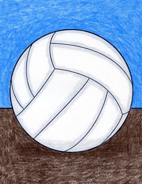 Easy How to Draw a Volleyball Tutorial and Coloring Page