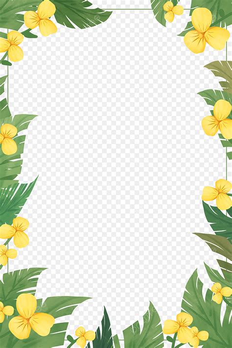 Small Fresh Border White Transparent, Small Fresh Yellow Flower Border, Flower Border Clipart ...