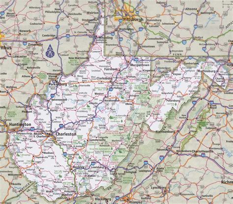 West Virginia State Road Map Glossy Poster Picture Photo - Etsy