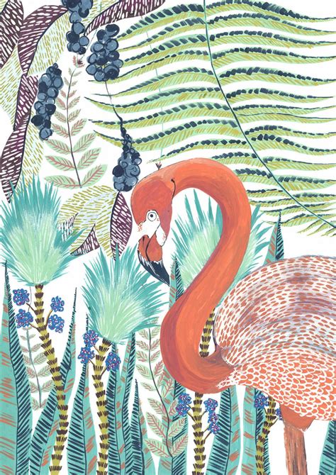 Tropical Flamingo Print Giclee Fine Art Archival Print /matte - Etsy