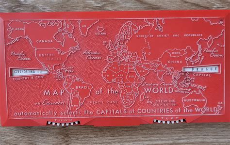 My dad's world map pencil case from 1961 : r/MapPorn