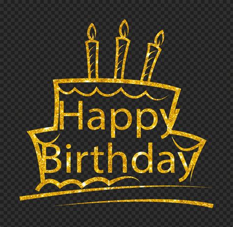 HD Happy Birthday Gold Glitter Text Transparent PNG | Citypng