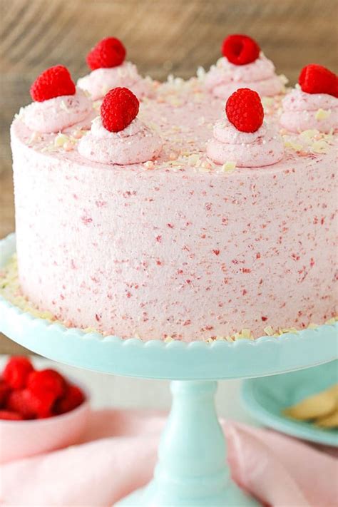 White Chocolate Raspberry Mousse Cake - Life Love and Sugar